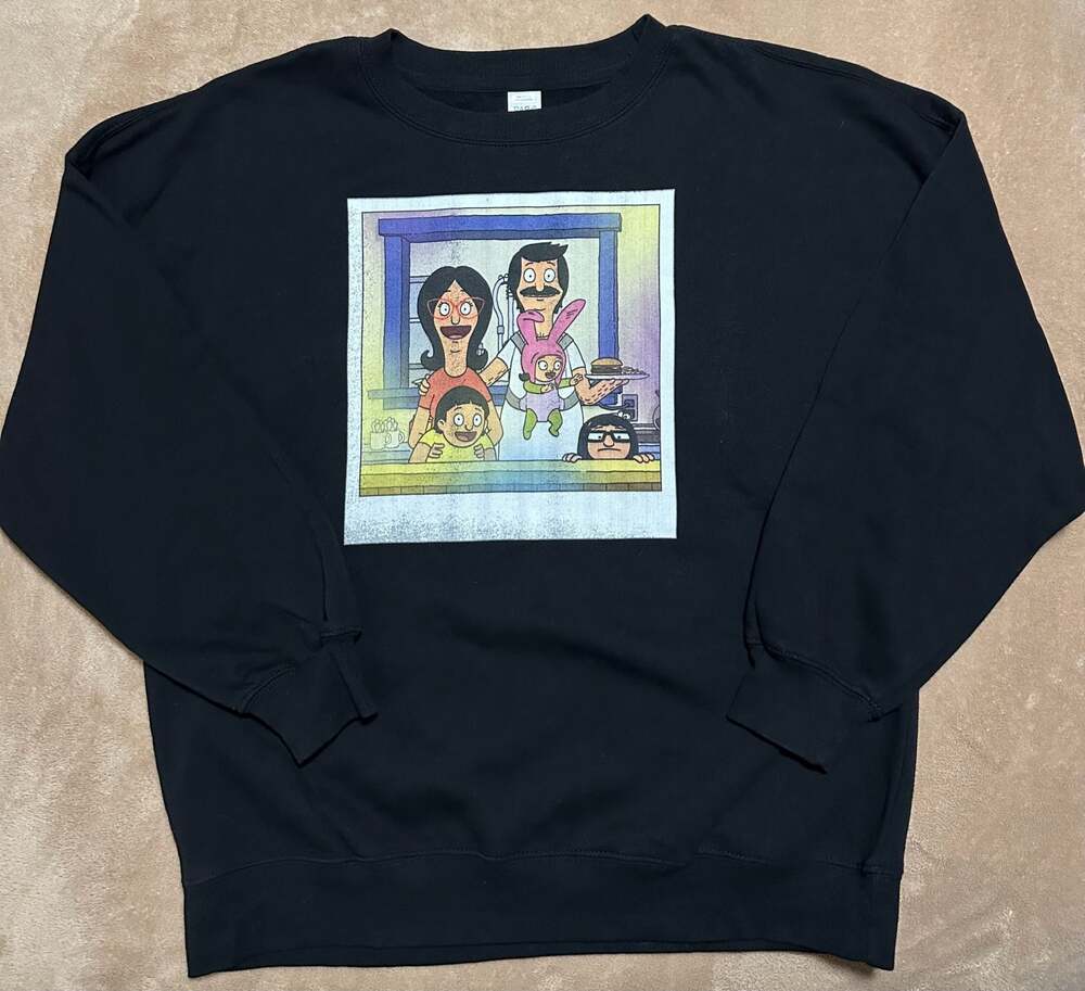 Bob's Burgers Family Portrait Graphic Sweatshirt Black Size S